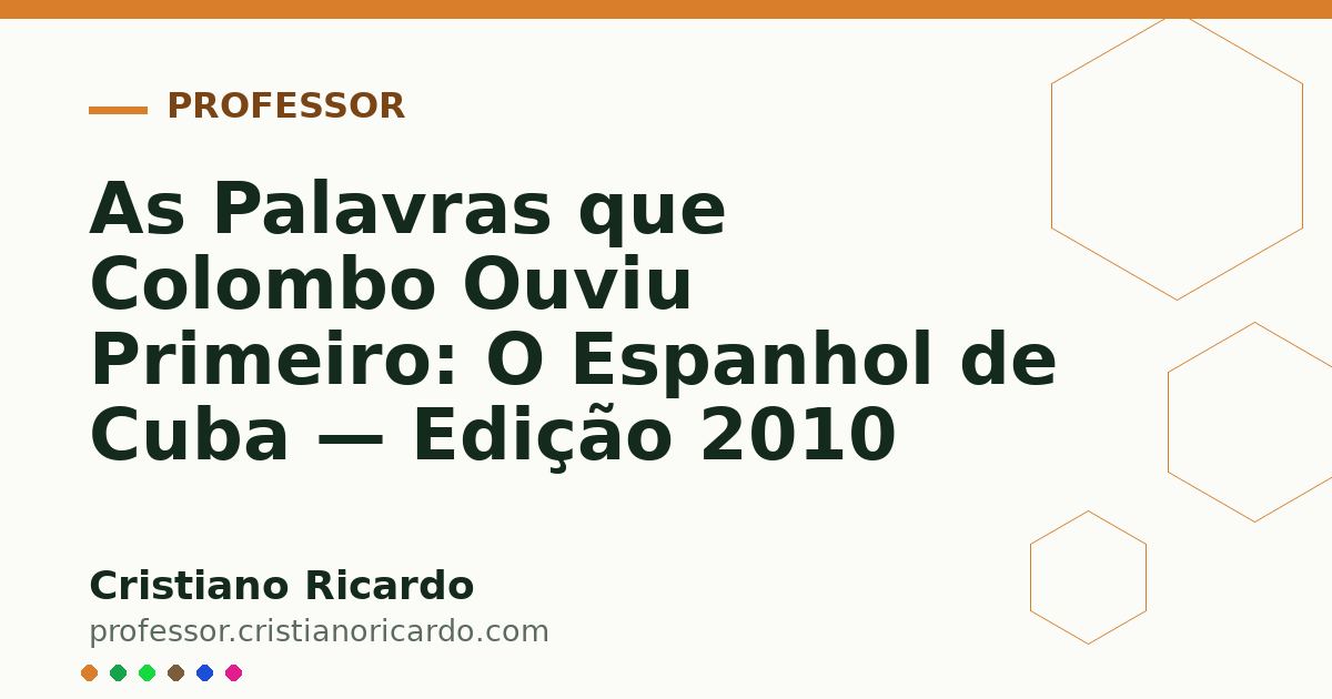 Card OG automático: As Palavras que Colombo Ouviu Primeiro: O Espanhol de Cuba — Edição 2010
