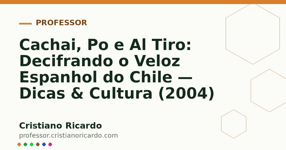 Card OG automático: Cachai, Po e Al Tiro: Decifrando o Veloz Espanhol do Chile — Dicas & Cultura (2004)