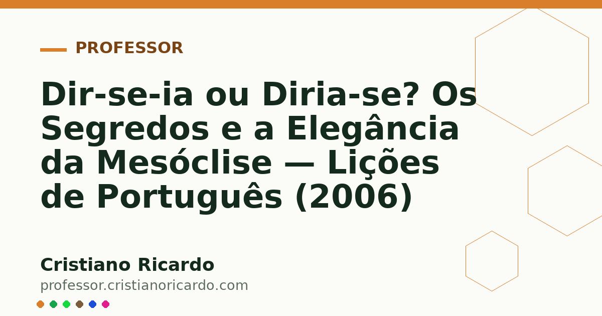 Card OG automático: Dir-se-ia ou Diria-se? Os Segredos e a Elegância da Mesóclise — Lições de Português (2006)