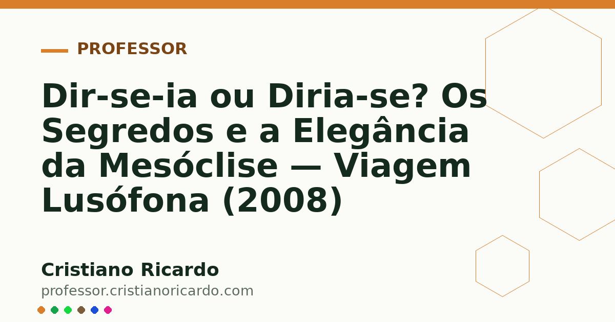 Card OG automático: Dir-se-ia ou Diria-se? Os Segredos e a Elegância da Mesóclise — Viagem Lusófona (2008)
