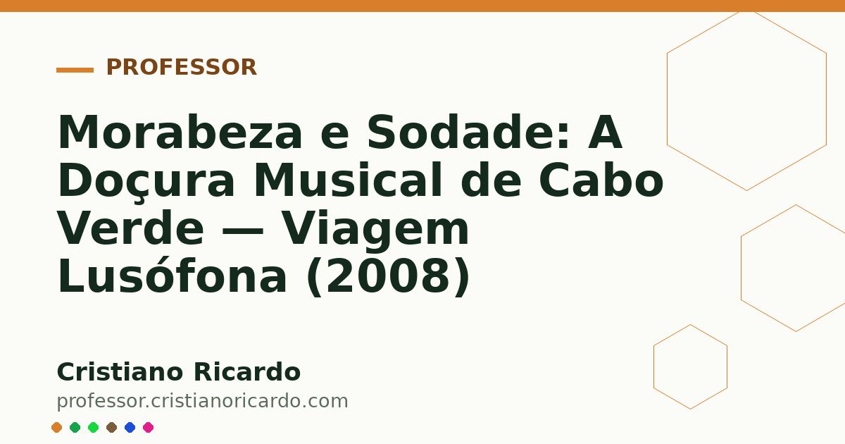 Card OG automático: Morabeza e Sodade: A Doçura Musical de Cabo Verde — Viagem Lusófona (2008)