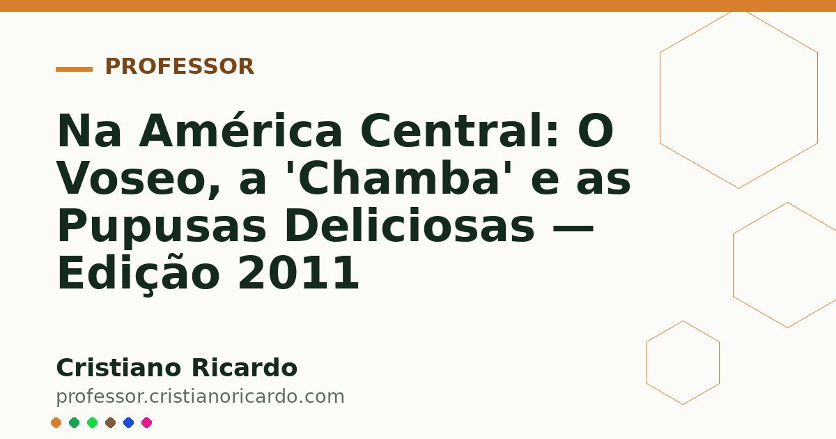 Card OG automático: Na América Central: O Voseo, a 'Chamba' e as Pupusas Deliciosas — Edição 2011