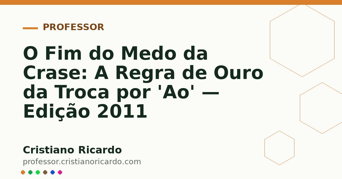Card OG automático: O Fim do Medo da Crase: A Regra de Ouro da Troca por 'Ao' — Edição 2011