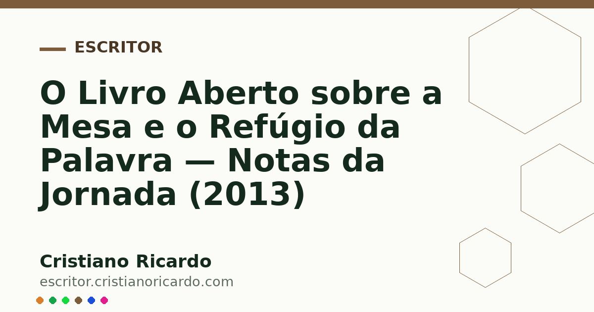 Card OG automático: O Livro Aberto sobre a Mesa e o Refúgio da Palavra — Notas da Jornada (2013)