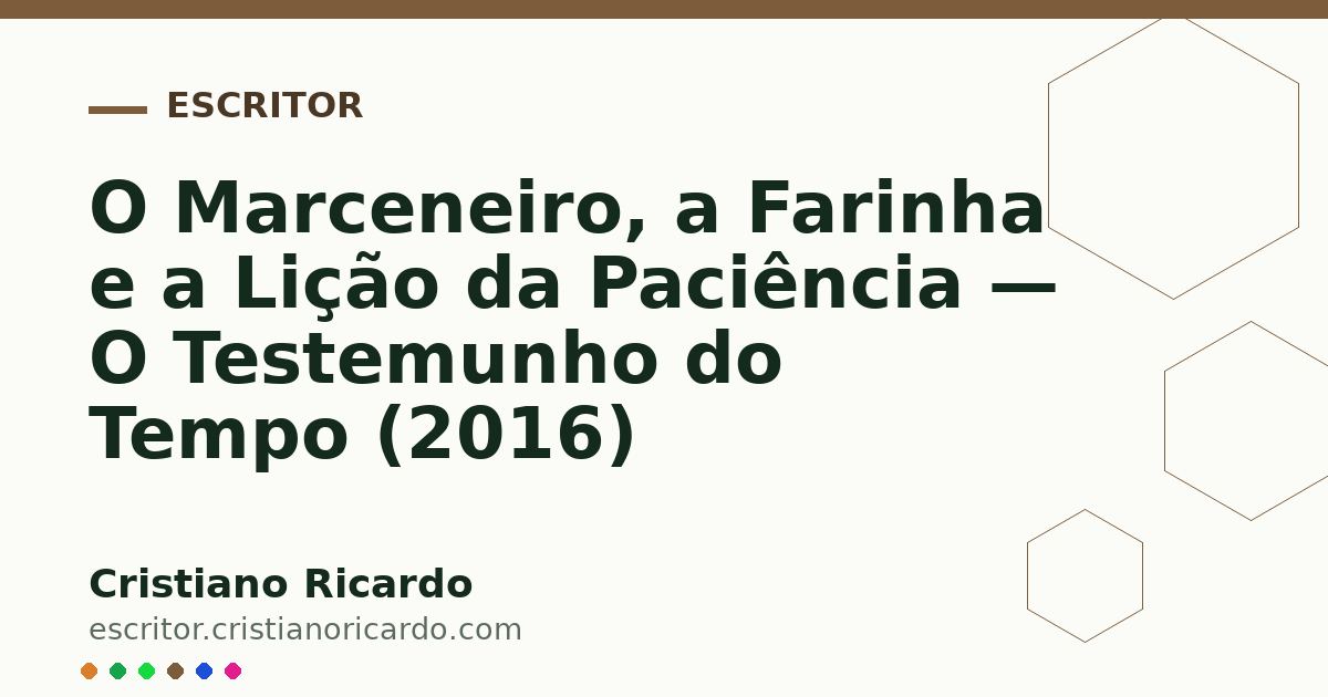 Card OG automático: O Marceneiro, a Farinha e a Lição da Paciência — O Testemunho do Tempo (2016)