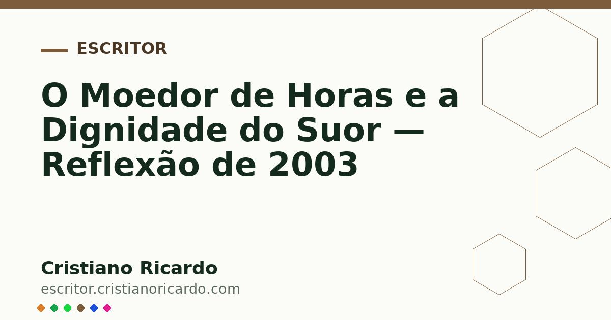 Card OG automático: O Moedor de Horas e a Dignidade do Suor — Reflexão de 2003