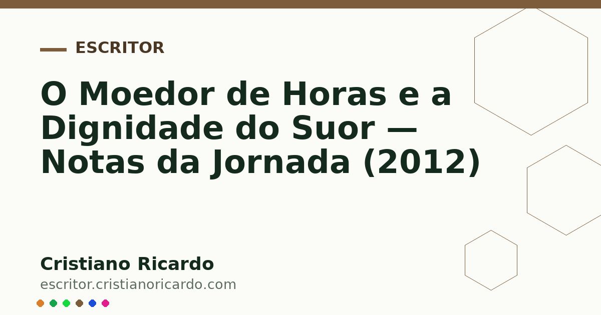 Card OG automático: O Moedor de Horas e a Dignidade do Suor — Notas da Jornada (2012)