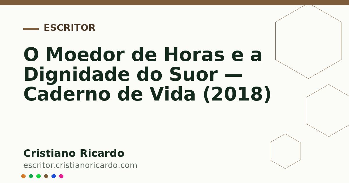 Card OG automático: O Moedor de Horas e a Dignidade do Suor — Caderno de Vida (2018)