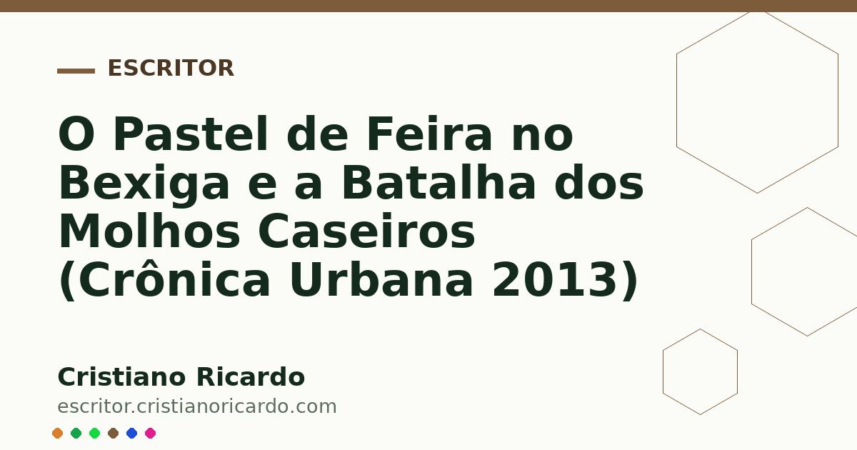 Card OG automático: O Pastel de Feira no Bexiga e a Batalha dos Molhos Caseiros (Crônica Urbana 2013)