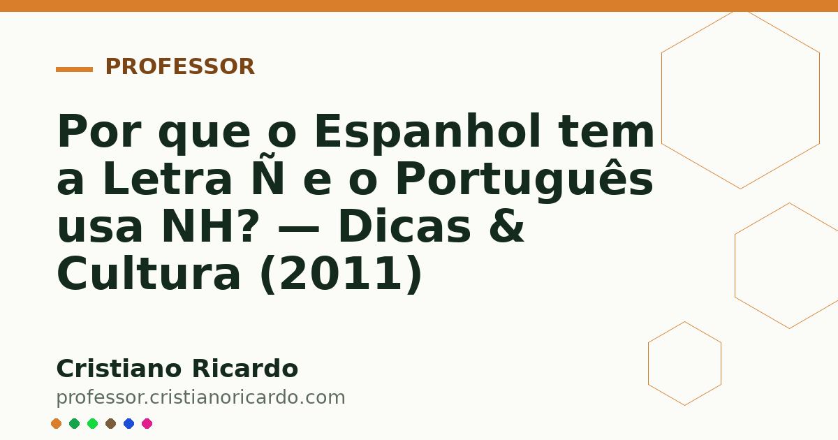 Card OG automático: Por que o Espanhol tem a Letra Ñ e o Português usa NH? — Dicas & Cultura (2011)